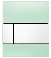 TECEsquare Urinal. Панель смыва для писсуара, стеклянная. Стекло зеленое, клавиша белая. 9242803